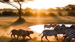 A lion hunting