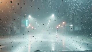 dark cinematic rain ،night drive engine idle