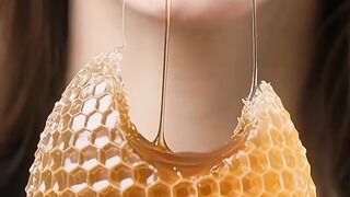 Eating honey!