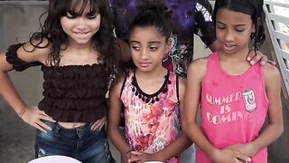 Young Girls Playing Game in a Brazilian Community