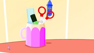 5 little crayons  , learn colours and nursery rhymes for kids 2023 ,