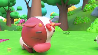 5 little cow , animal cartoon and number rhymes for kids.  #shorts #school
