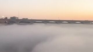 Sukkur barrage beauty during fog