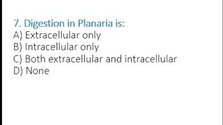 Planaria Digestion MCQs | Gastrovascular Cavity, Eversible Pharynx & Nutrition | Class 11 Biology