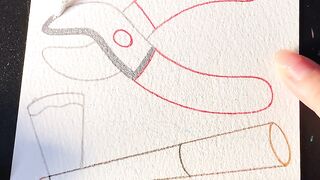 How to Draw Pliers Easily | Easy Drawing Tutorial for Beginners (Satisfying Art)