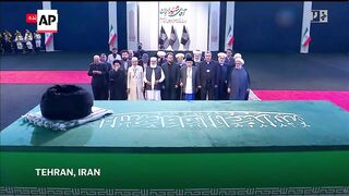 Supreme leader Ayatollah Ali Khamenei's casket on display in Tehran