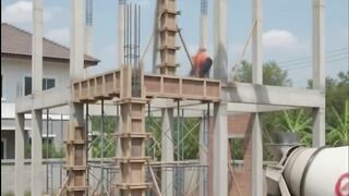 Stunning Orange & Grey Modern House Construction | Full Build Process