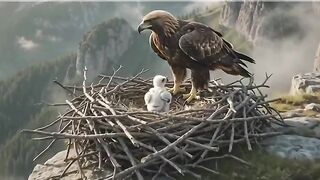 How eagle feeds it's baby?