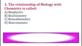 Relationship of Biology with Other Sciences MCQs | Biochemistry, Biophysics & Biotechnology | Class 9 Biology