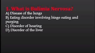Bulimia Nervosa MCQs | Eating Disorders | Important Biology & Health Quiz