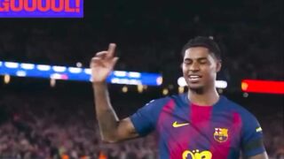 Gol tendangan bebas (free kick) Marcus Rashford  yang sensasional dalam laga El Clasico