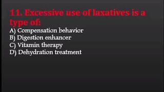 Bulimia Nervosa MCQs | Laxatives, Vomiting, Heart Complications & Diagnosis | Class 9 Biology