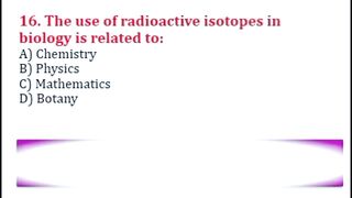 Biology & Other Sciences MCQs | Radioactive Isotopes, DNA, Biomathematics & Bioinformatics | Class 9 Biology