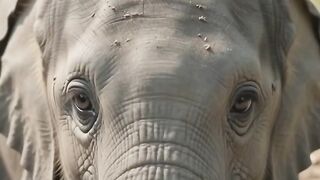 Helpless Baby Elephant Crying by the Roadside,