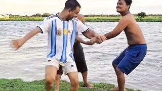 FUN 😂 ধোঁকা দিয়ে পানিতে ফেলে দিলো! 🤣 | Funny Prank Shorts