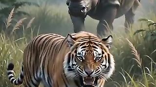 Jungle Ka Asli Badshah_Rhino Aur Tiger Ka Jabardast Encounter _youtubeshorts _animals(360P).mp4