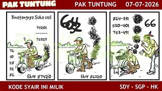 Update terbaru Kode Syair Pak Tuntung hari ini, Selasa 7 Juli 2026! 🗓️
