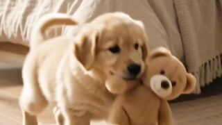 Puppy Finds a Tiny Teddy Bear… Then Refuses to Let It Go! 🧸🐶❤️