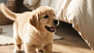 Puppy Tries to Help Make the Bed… But Gets Completely Distracted! 🛏️🐶❤️