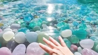Colorful Stones Under Crystal Clear Water 😍