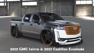 2021 GMC Seirra and 2021 Cadillac Escalade on 3d Model - 360 TurnTable