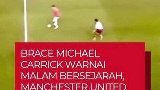 Carrick membuka golnya lewat sepakan keras yang tak mampu dihentikan kiper Roma