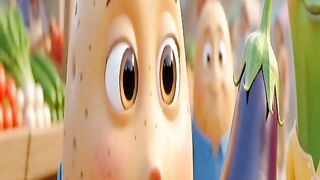 Cartoon video with vigetable market#short