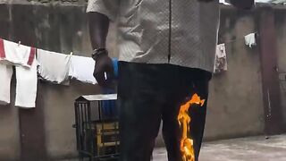 This guy decided to shoot a music video with real fire. 😭😭😂💔🤣