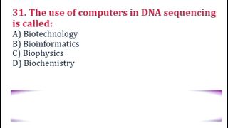Biology MCQs | Bioinformatics, Biophysics, Biochemistry, Biotechnology & Mathematics | Class 9 Biology