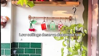 White Ceiling vs Dopamine Ceiling 🤩🎨 #dopaminedecor #paintedceiling #colorfulhome