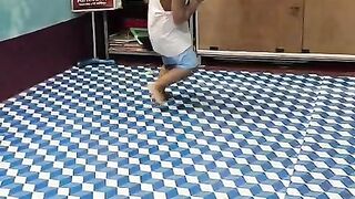 Raja funny dancing step with his father singing