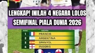 LENGKAP! INILAH 4 NEGARA LOLOS SEMIFINAL PIALA DUNIA 2026