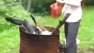 This woman set herself on fire 🔥🔥