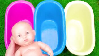 6 Minutes Satisfying Video | Mixing Funny Candy ASMR & Make Up in 3 Bathtubs with Rainbow Slime Ball