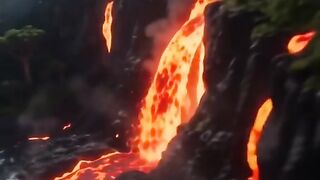 Epic Volcano Eruption in the Jungle, Lava Explosion Cinematic 4K 🌋🔥