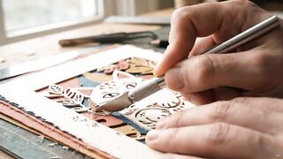 Artist cutting paper funny cat PART 2
