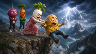 🥔 পাহাড় থেকে আলুকে ফেলে দিল মুলো | Emotional Vegetable Cartoon Story