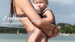 Baby Milk Feeding at Beach