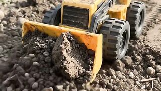 Toy Bulldozer Pushing Dirt | Heavy Construction Toys in Action ⭐
