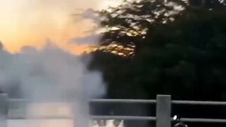 Electric Bike Battery Explosion Caught on Camera! ⚠️