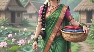 Fresh Mustard Hilsa Fish Curry in a Rainy Village 🌧️ | Cozy Ghibli Style Cooking ASMR