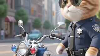 🐱Cat Police vs 🐭 Mouse on a Tiny Motorcycle! 😂 | Funniest AI Chase Ever