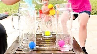 😱 Impossible Ball Toss Challenge! 🎯💦 | Family Fun Game #Shorts