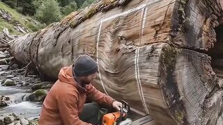Building a Secret Luxury Cabin Inside a Giant Tree Trunk!