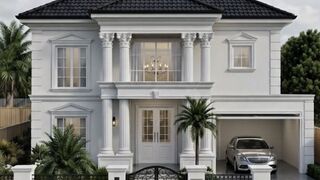 Elegant White Minimalist House Design: Stunning 3D Construction Animation 2