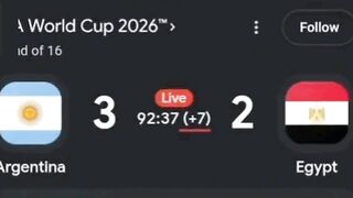 Argentina 3️⃣ Vs Egypt 2️⃣