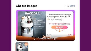 #2 Pcs- Bathroom Storage Rectangular Rack & Corner Shelf Organizer