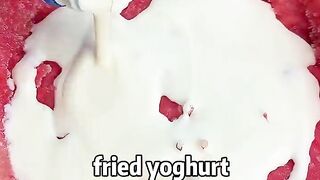 Let’s make frozen watermelon fried yoghurt