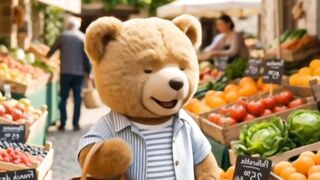 🐱 A Cute Cat Goes to the Market to Buy Fresh Apples 🍎 | Funny AI Animal Story