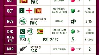 Pakistan cricket team upcoming schedule 2026 2027